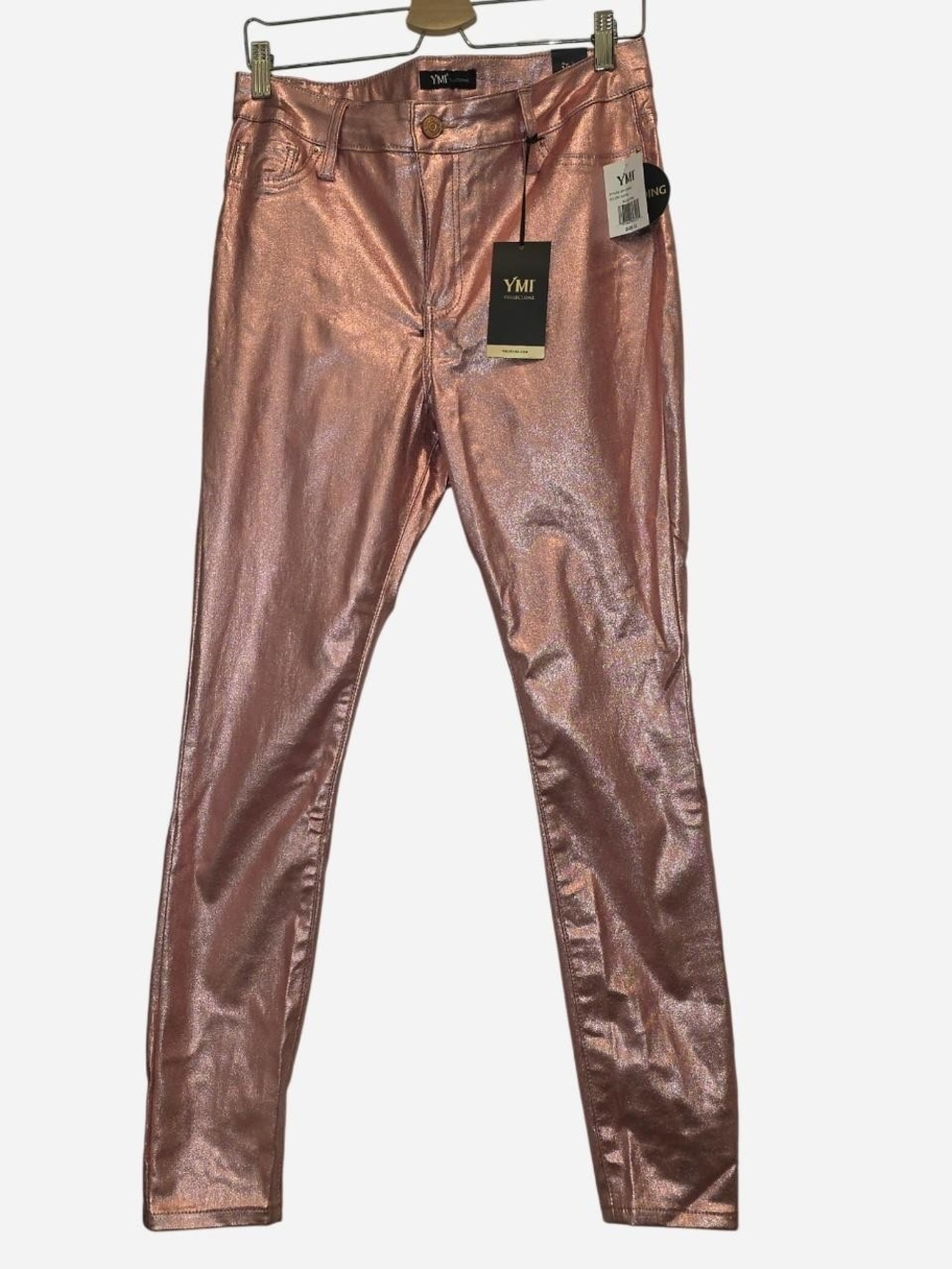 YMI Metallic Rose Gold Skinny Jeans